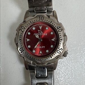 Freestyle Red Dial Silver Watch